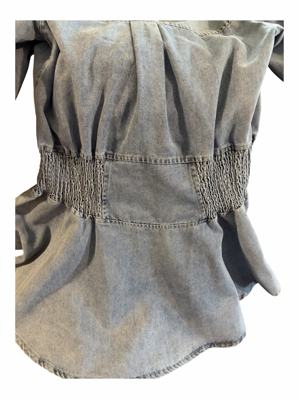 MON RENN Lain Denim Mini Dress Size Small Fits Size 6 Western Fit & Flare - Picture 7 of 8